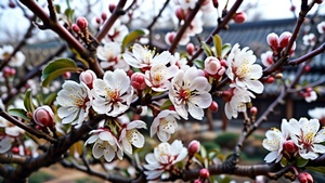 梅花无意把枝伸，朵朵花开不染尘；冰清玉洁本天真，独领风骚不争春。