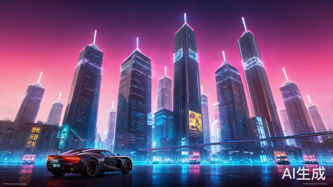 霓虹灯下的智能城市