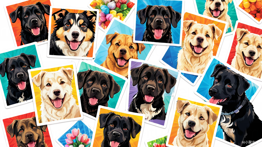Cute Dubin Dog: Expressions and Movements in Ultra-High Definition Sticker Art Design