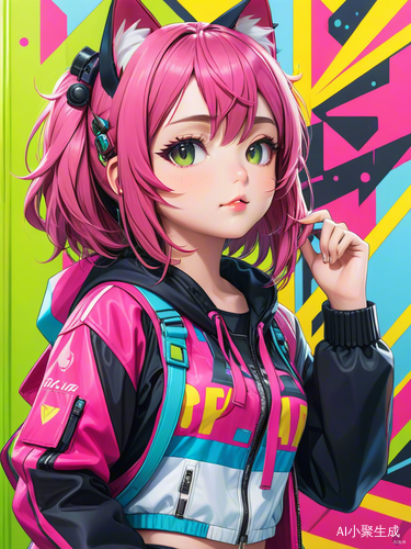 赛博朋克猫耳少女可爱