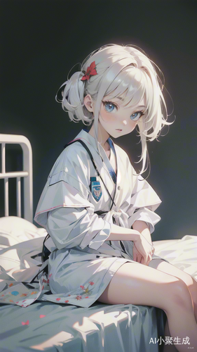 医院病床上的苍老少女