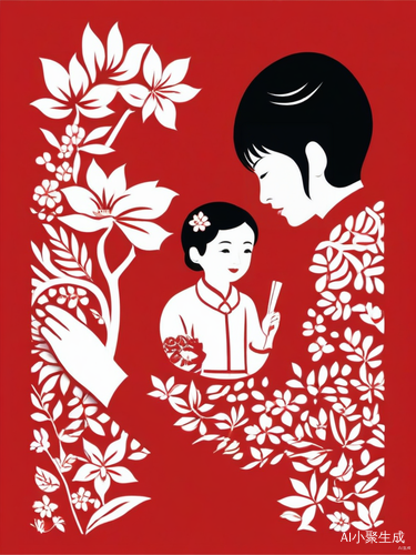 中国剪纸-教师节矢量剪影