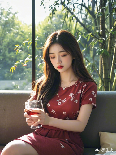 烈焰红唇的伤感少女与闪闪发光的星星
