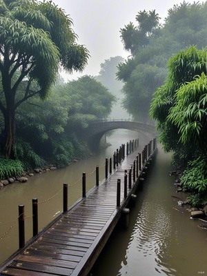 江南烟雨小桥流水