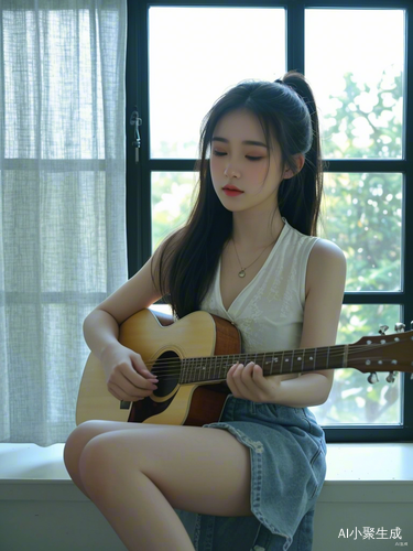 美丽少女闭着眼，纯白脸上的烈焰红唇和发光的好氛围