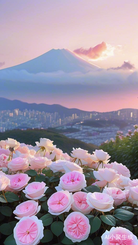 Enchanting Sunset Magic: Realistic 8k Rose Garden