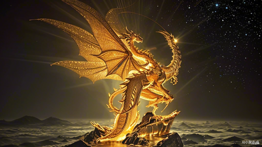 神秘古金圣元龙神：守护力量的巨翼