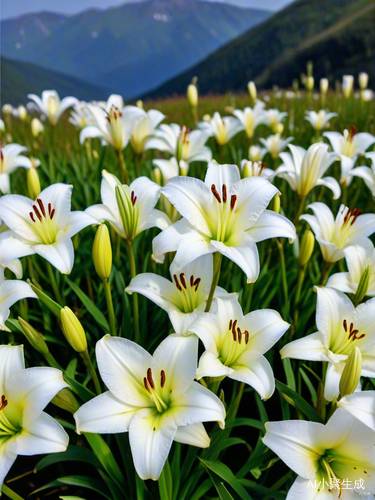 百合花盛放的山野