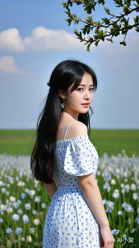 Sunny Day Beauty in White Dress