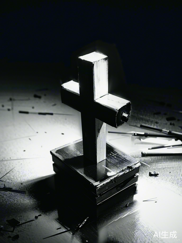 破损黑白骨十字架