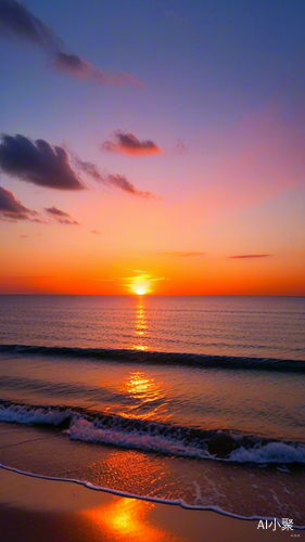 宁静夕阳海滩