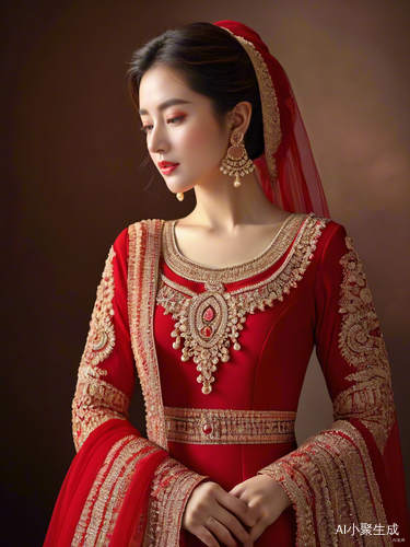 身穿红嫁衣的女人即将步入婚姻殿堂