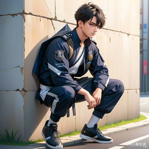 路邊靠牆的師哥