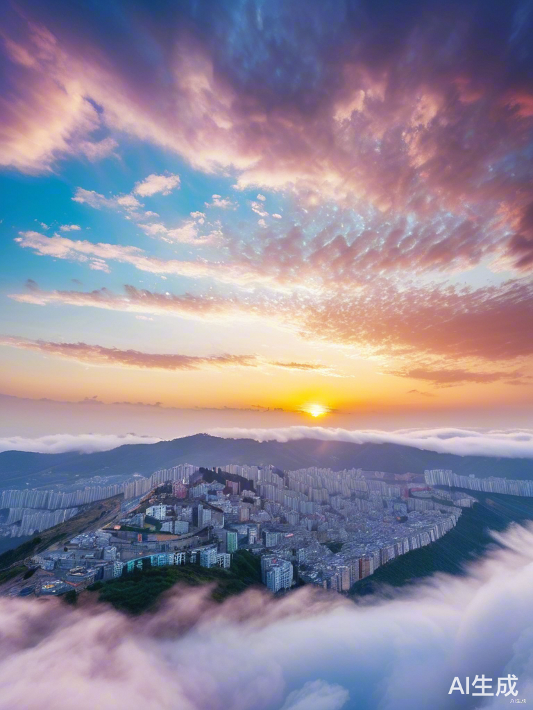 高空俯瞰白帝城壮丽景色与美丽光影