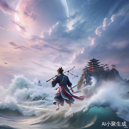 黑神话悟空腾云驾雾海上骑风而行