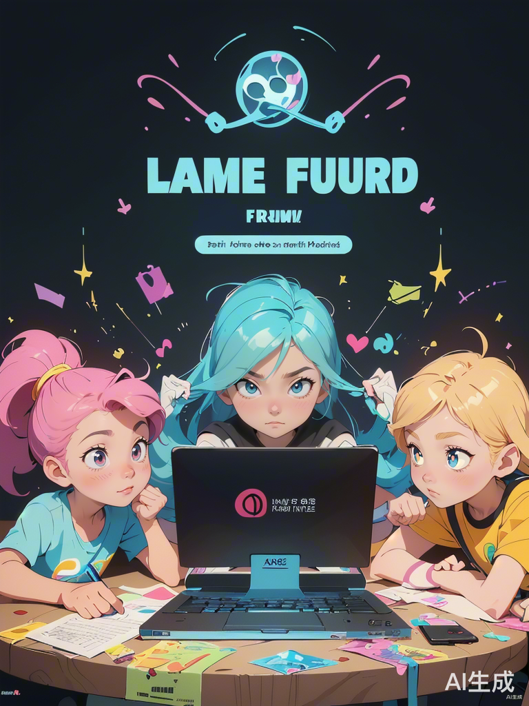 儿童互联网反诈骗宣传画安全上网知识教育