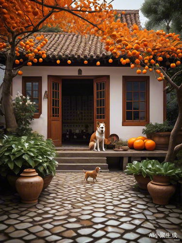 雨中老人与狗的温馨午餐时光