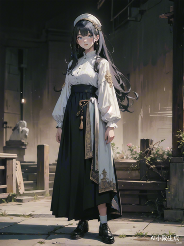夜晚月下两名古代女子的奇幻相遇