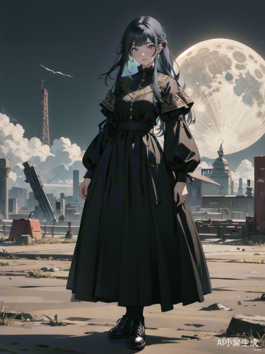 夜晚月下两名古代女子的奇幻相遇