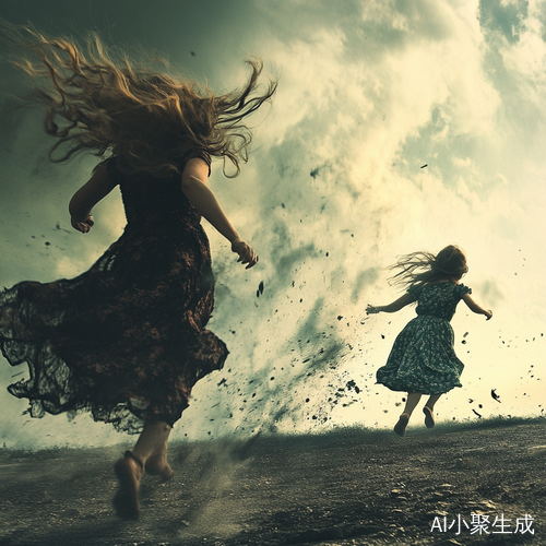 母亲追打女儿的冲突场景