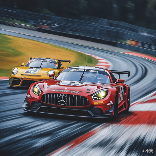 奔驰AMG GT3与保时捷911 GT3在斯帕赛道激烈对决