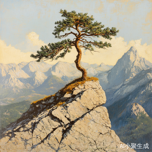 孤松傲立山巅