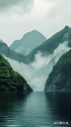 青山相对长江两岸的美丽风景