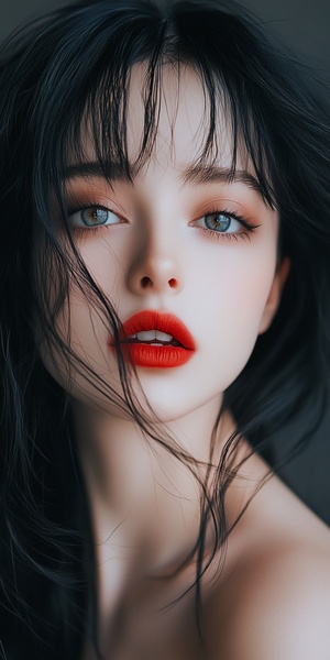 美丽小姑娘的精致妆容与迷人外貌