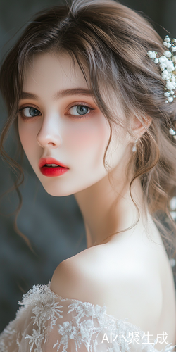 18岁姑娘的精致妆容与婚纱美丽