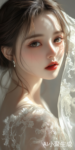 18岁姑娘的精致妆容与婚纱美丽