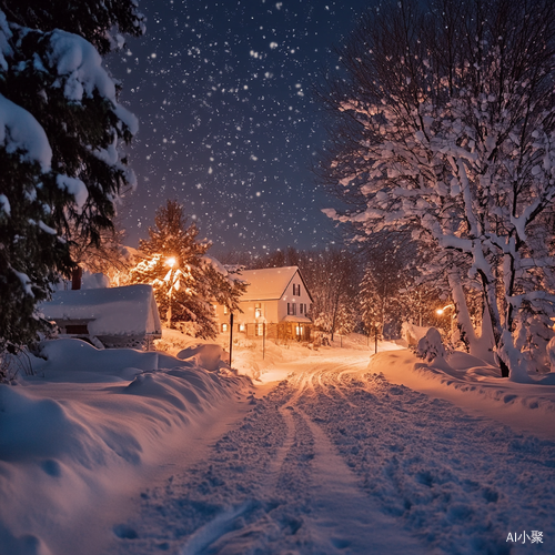 下雪，雪花，天空，夜晚，治愈