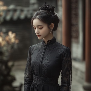 优雅民国风情女式香云纱套装展示