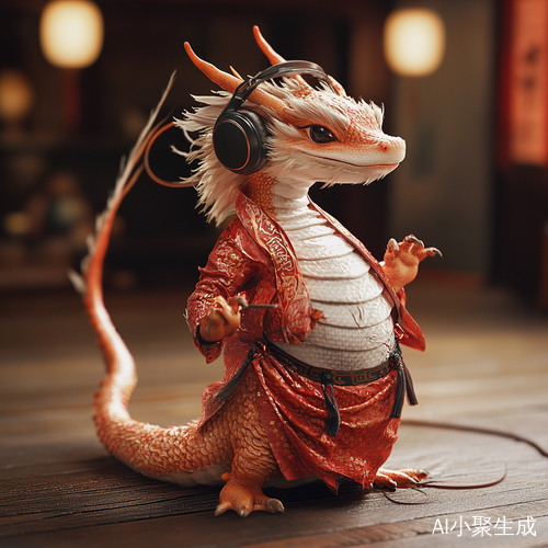 龙穿裙子戴耳机唱周杰伦简单爱