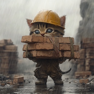 小猫工地上的奋斗与坚持