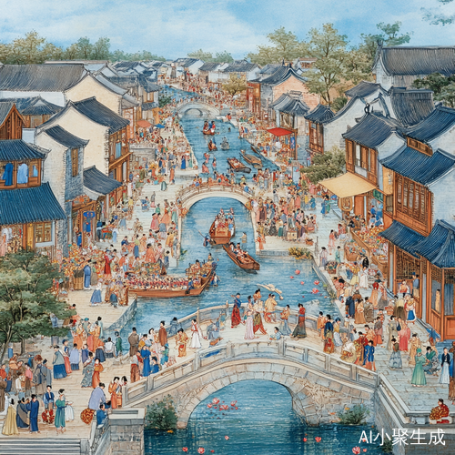 清明上河图展现繁华古城热闹生活与文化