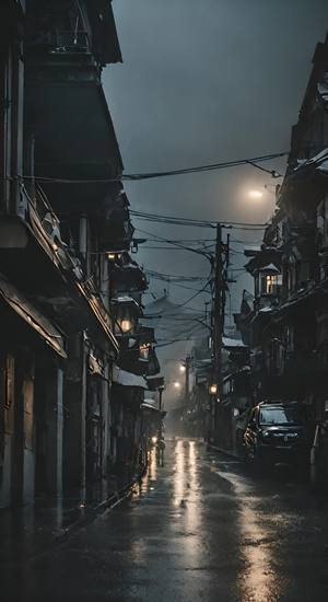 夜晚雷雨