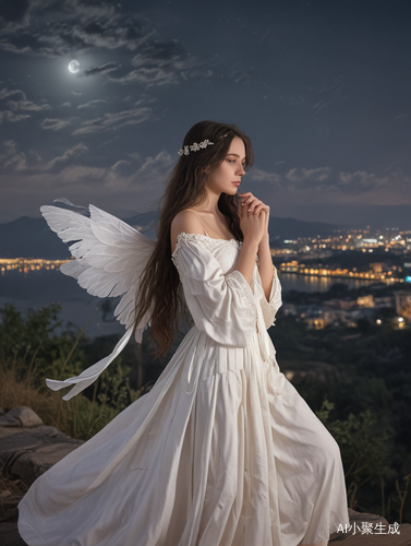 古装悲伤女子的夜幕之下