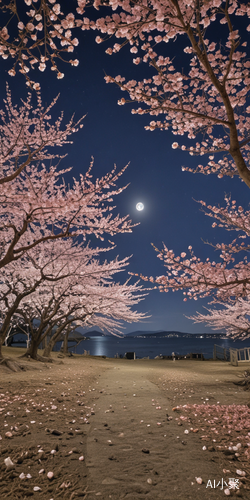 明月照九天，地面樱花花海