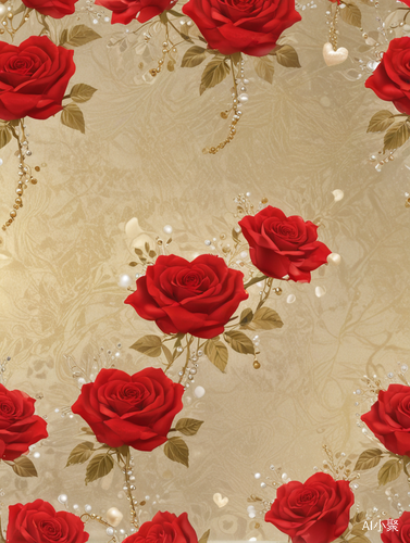 Valentine's Roses Wallpaper: Bold and Vibrant Neo-Plasticism