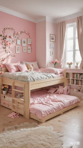 Fantasy Flower Style Children's Room with Single Bed