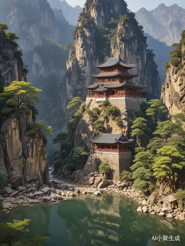 奇峰峻岭间，琼楼金殿藏千里江山何其壮哉！