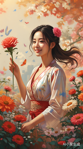 2024年女神节：鲜花美丽的笑容