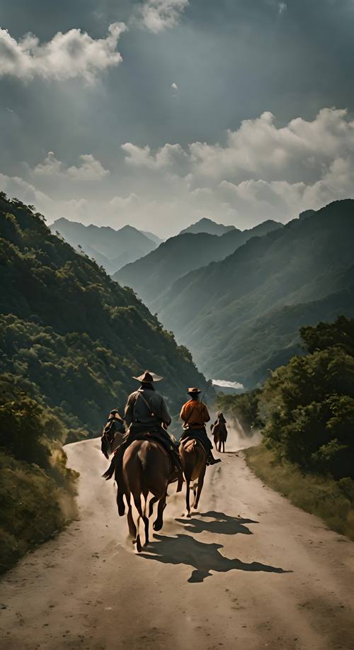 江湖浪客，策马驰骋，崇山峻岭，巍巍山路