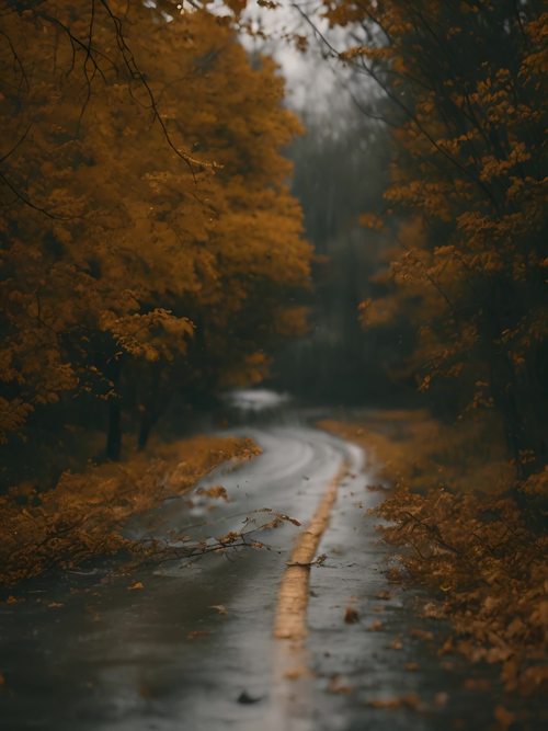 风景视频，风雨交加，树木飘摇，风吹落叶，森林