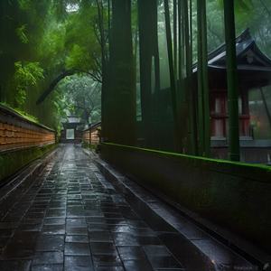 大雨滂沱，缓慢前行