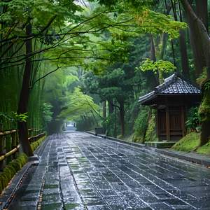 大雨滂沱，我急着回家