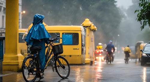 昨天早晨市民出门上班时,恰遇大雨倾盆。骑电动自行车出行的市民,尽管穿了雨披,还是被雨水淋得眼睛都睁不开。我市气象台分别于上午7时58分和8时38分接连发布了暴雨蓝色预警和黄色预警。根据市气象台统计,至当天下午3时,过去24小时常州、金坛东部、溧阳北部普降大到暴雨,局部大暴雨,其它地区小到中雨。三地最大雨量分别为常州洛阳镇143.5毫米、金坛指前镇160.9毫米、溧阳别桥镇121.7毫米。n根据最新的天气形势分析,今天我市阴有阵雨或雷雨,雨量暴雨,局部大暴雨,累计雨量可达50-100毫米、局部120-180毫米,并伴有小时雨量50毫米以上的短时强降水、强雷电、8一10级雷暴大风等强对流天气，市民尽量不要外出,如果要出门,一定要关好门窗。23-25日雨势有所减弱,局部大雨;26一27日还有强降水过程,雨量大雨,局部暴雨。n暴雨来临时,步行的市民要注意:避开落地广告牌、变压器、电线杆等危险区域;远离建筑工地临时围墙以及不牢固的临时建筑物;不要贸然涉水前行,警惕井盖、下水道、排污井等,如果发现路面有漩涡,一定要绕行;打雷闪电时,不要拨打、接听电话,不要在大树下避雨。