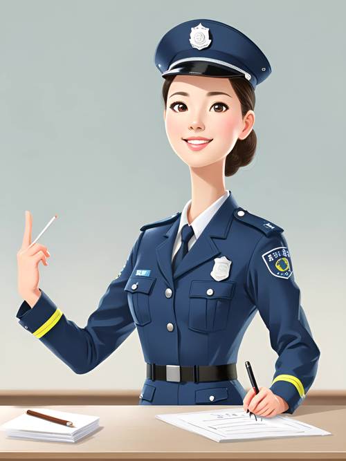 女警察在教室给学生做普法宣传，张口说话