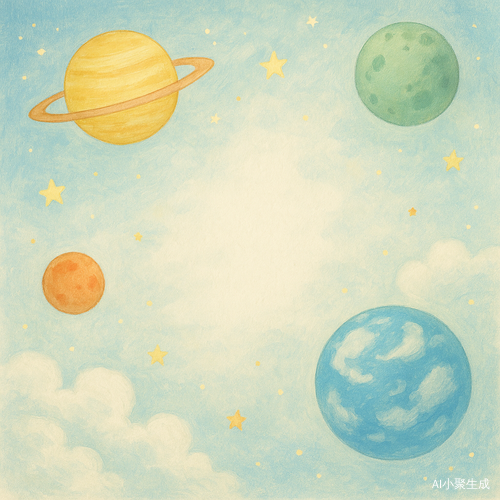 宇宙星球背景素材图 作为儿童作文背景底图使用 浅色为主 中间可泛白 干净的背景上面可显示清晰的文字