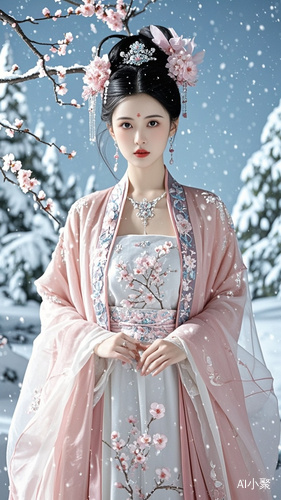 梅花美人雪中傲然绽放超高清直播画面